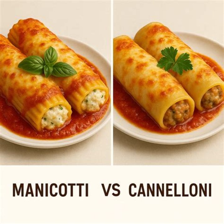 Difference between manicotti and cannelloni