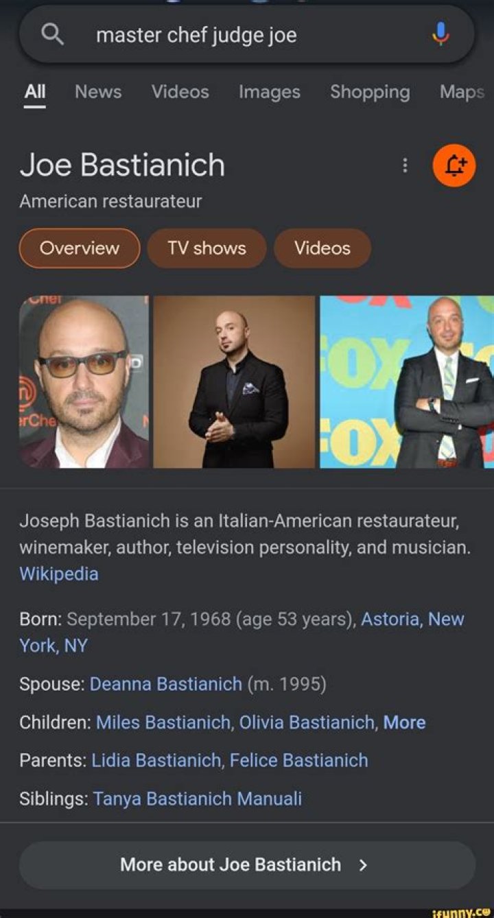 Felice Bastianich Biography; Net Worth, Age, Obituary And Cause Of Death Of Joe Bastianich’s father