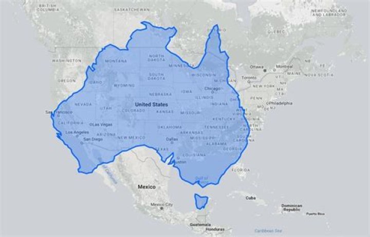 How big is australia compared to usa