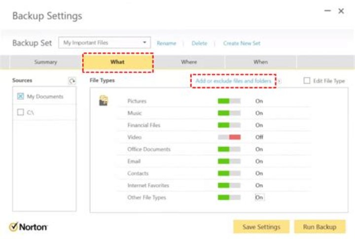How do i access my norton backup files