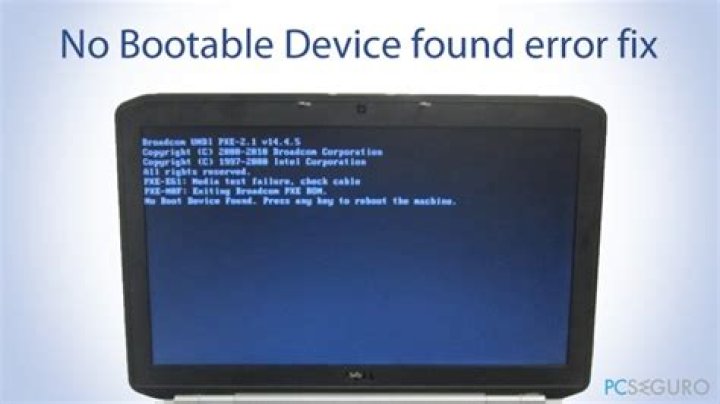 How do i fix pxe mof exiting pxe rom no bootable device