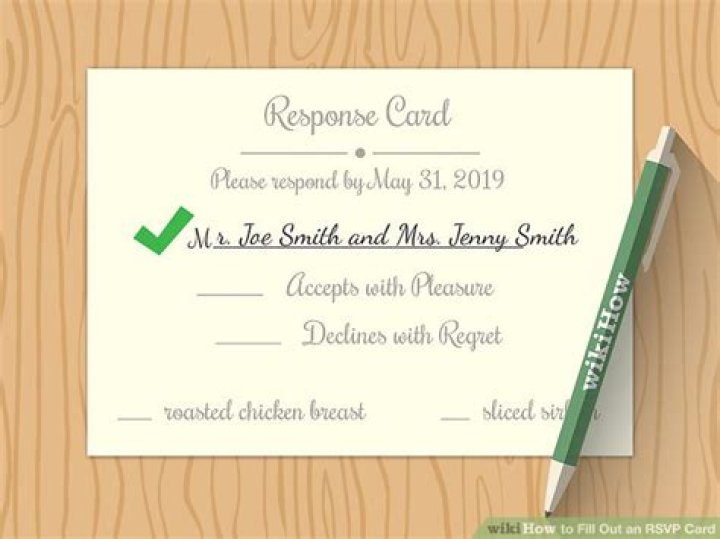 How to fill out a wedding rsvp card