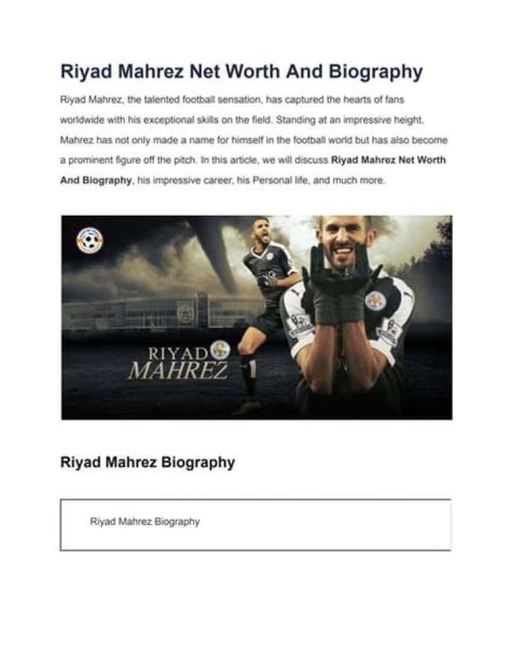Riyad Mahrez’s biography, fact, career, awards, net worth and life story