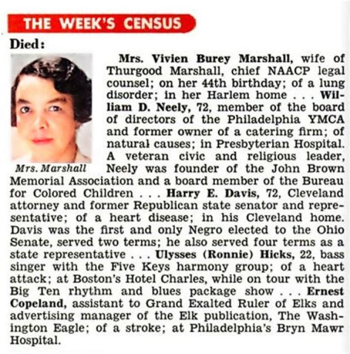 Vivian Burey Marshall Cause Of Death