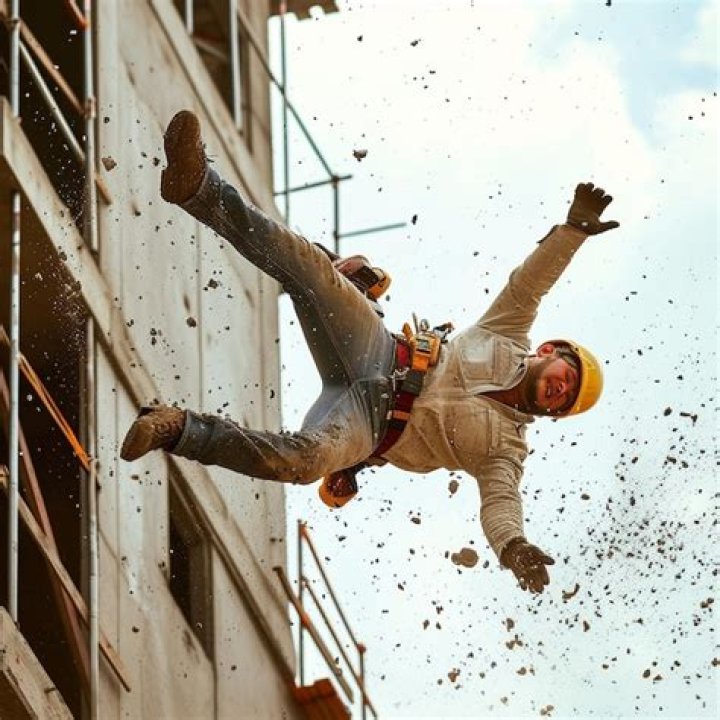 What happens to a body falling from a building