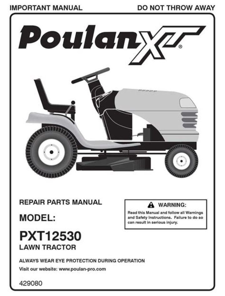 Where is model number on poulan pro riding mower